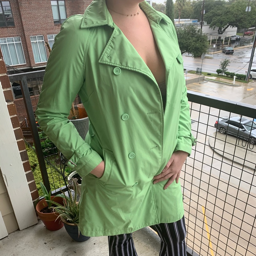 OMG Lime Green Trench Coat Jacket